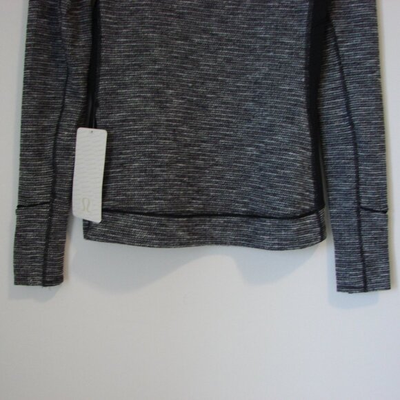 Lululemon Think Fast Long Sleeve Shirt Coco Pique Black Gray Sz 8 BRAND NEW NWT - Picture 16 of 16